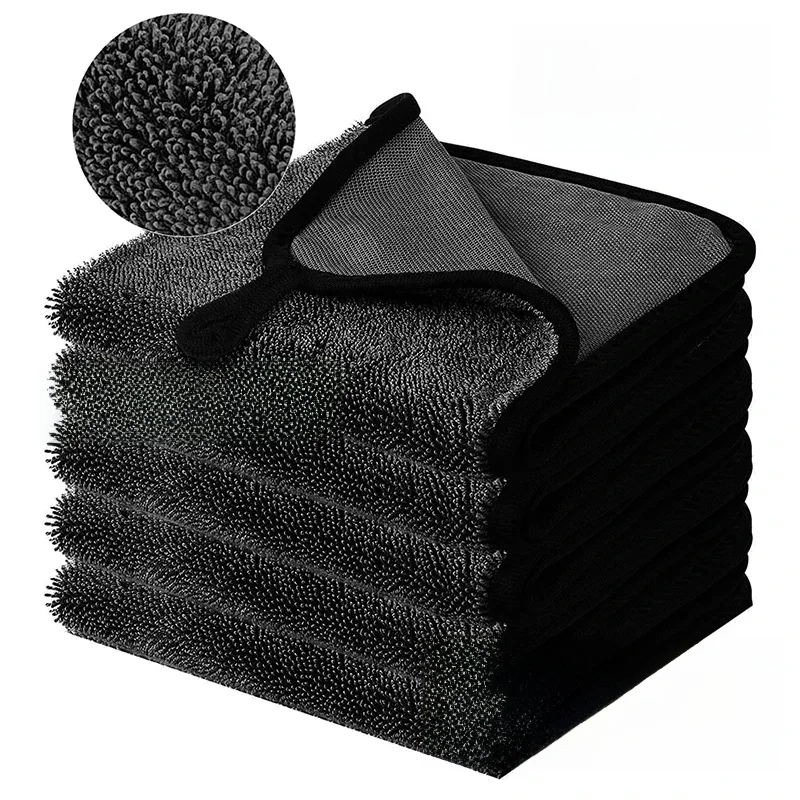 40*60/40cm serviette de lavage de voiture 600GSM microfibre Double face Ultra absorbant chiffon de lavage de voiture nettoyage séchage serviette accessoire de lavage