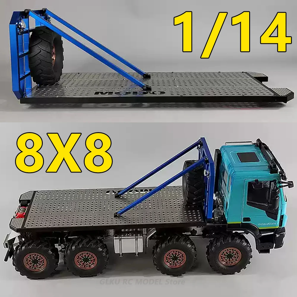 MD 1/14 8X8 Metal Stainless Steel Climbing Chassis for 1/14 RC Truck Model Parts or DIY Accessories