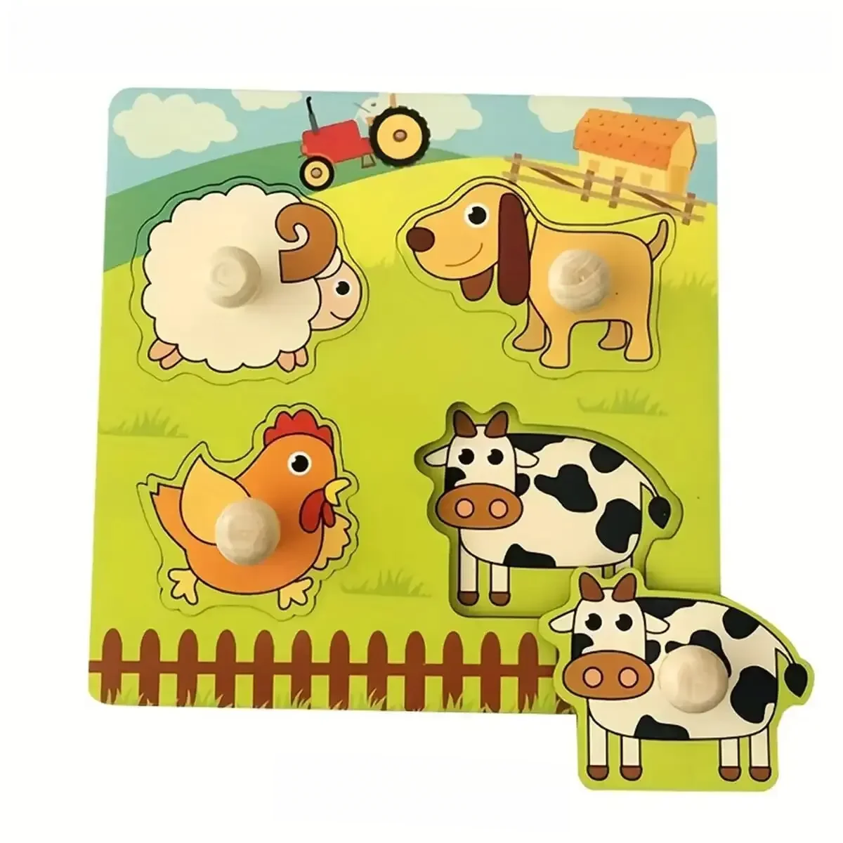 1 zestaw kształt pasujące zwierzęta hodowlane Puzzle oświecenie dla dzieci wczesna edukacja korzyści poznawcze zabawki inteligencja — zdjęcie 2