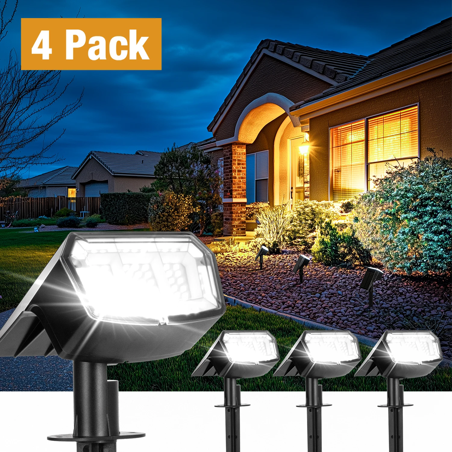 

Уличные точечные светильники на солнечной батарее, водонепроницаемые, IP65, наружное освещение с питанием от солнечной энергии, ландшафтное освещение, 63 светодиодный, 3 режима освещения