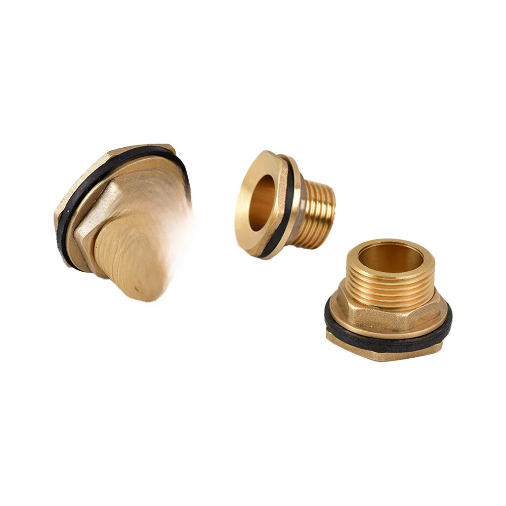 Connecteur d'eau en laiton précieux, raccords d'immunisation de tuyau mâle fileté BSP, joint d'écrou de cloison, 1/2 ", 3/4", 1 ", 1 pièce