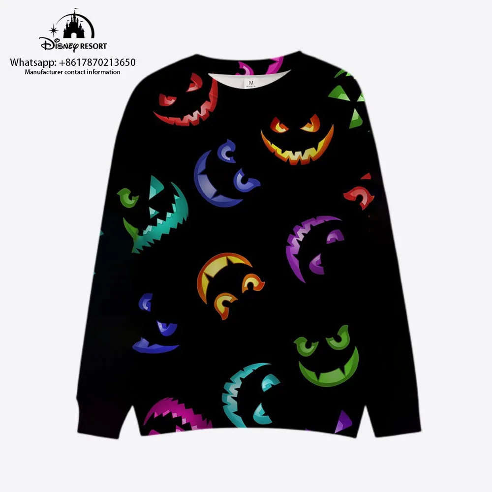 2023 Nieuwe Horror Halloween Disney Merk Mickey En Minnie Anime Print Herfst Harajuku Ronde Hals Casual Trui Met Lange Mouwen