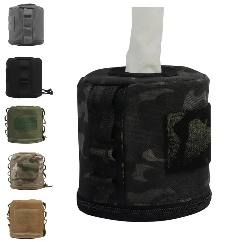 Étui à mouchoirs Molle tactique Paintball CS Wargame, sacs de rangement de papier en rouleau portables, support de rangement de papier toilette de Camping