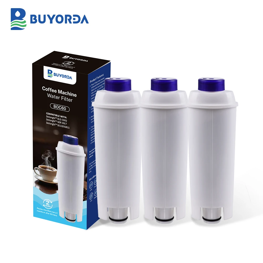 Coffee Machine Filters Replacement for DeLonghi Filter DLSC002 Water Filter Cartridges Compatible with ECAM ESAM ETAM BCO 3 Pack