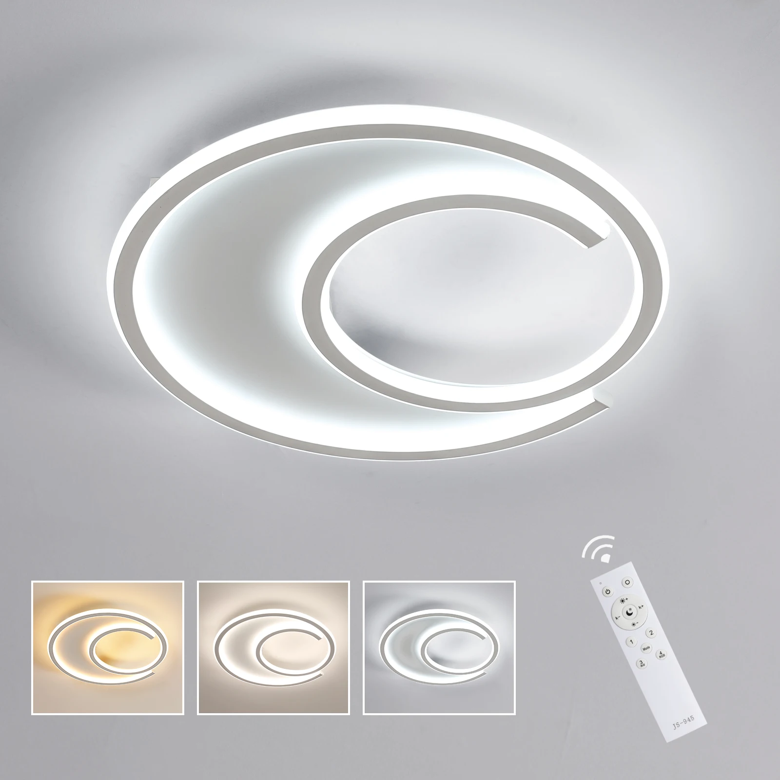 Moderne Deckenleuchten LED mit Fernbedienung, 3500K-6500K, 3 Farbtemperaturen, Ringförmige LED-Deckenleuchte