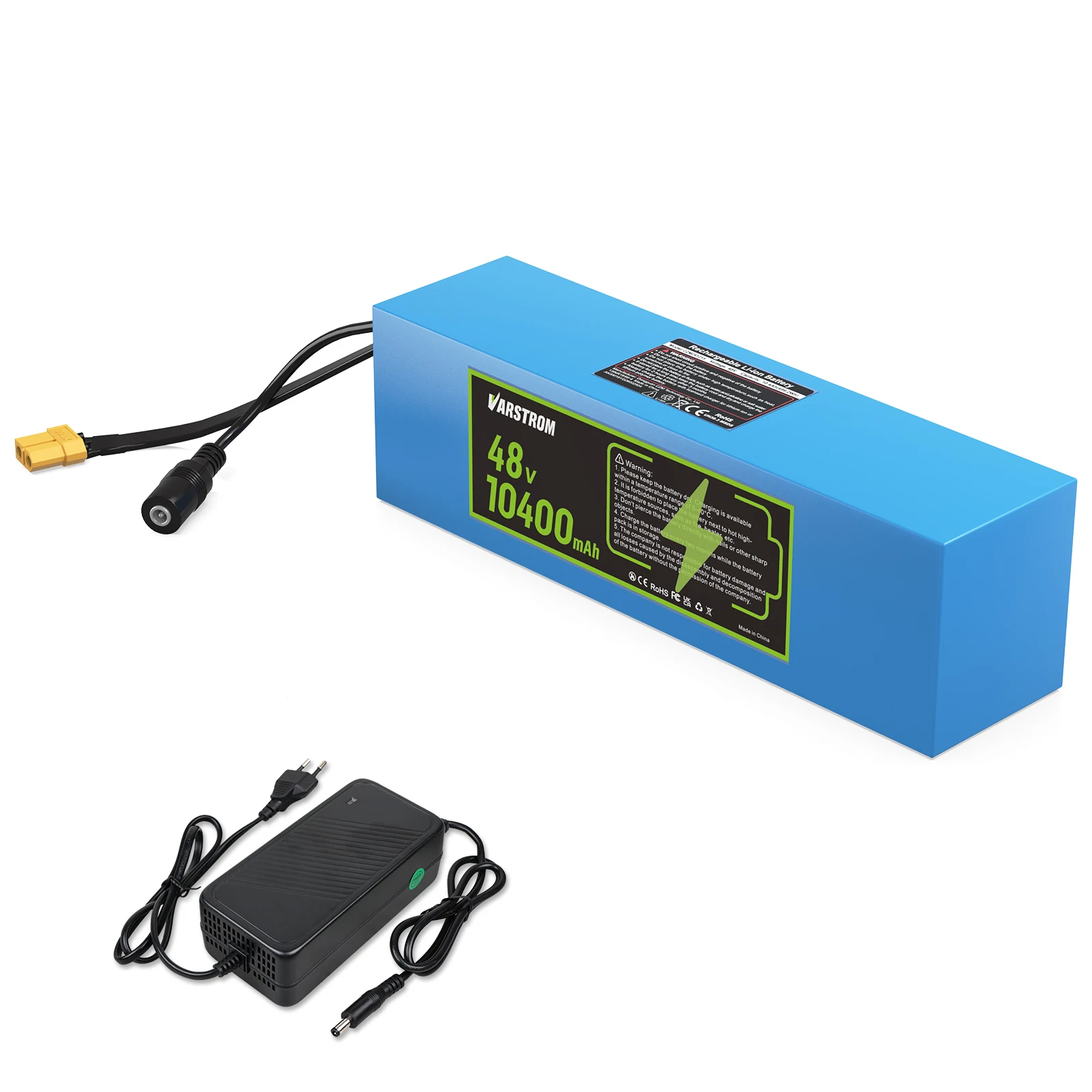 Varstrom E-Bike Akku 48V 10400mAh BMS 30A Elektrofahrrad Scooters Akku Pack 18650 Für BAFANG Tongsheng Ebike Umbausatz XT60 Buchsenstecker