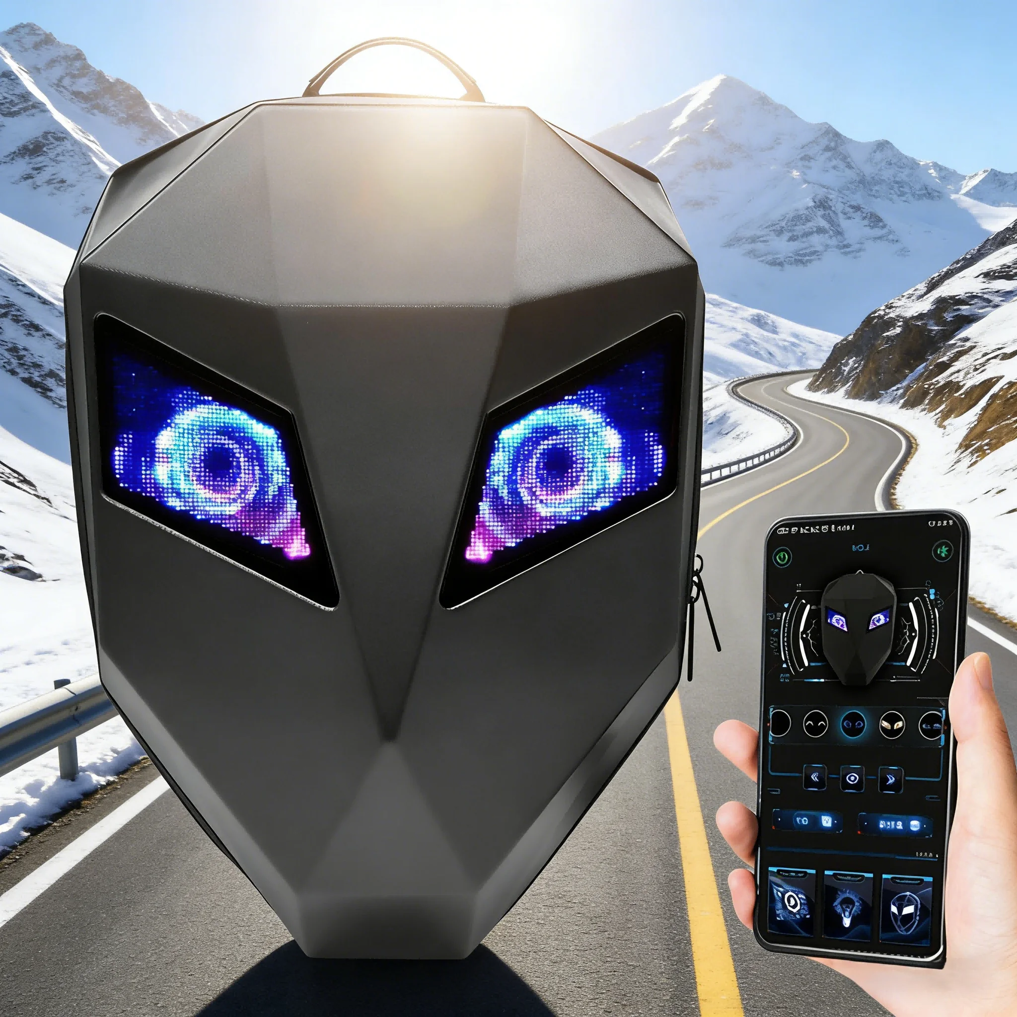 Mochila LED Programable para Motocicleta, Impermeable, para Laptop, con Pantalla de Animación Personalizable, Bolsa Trasera para Motocross