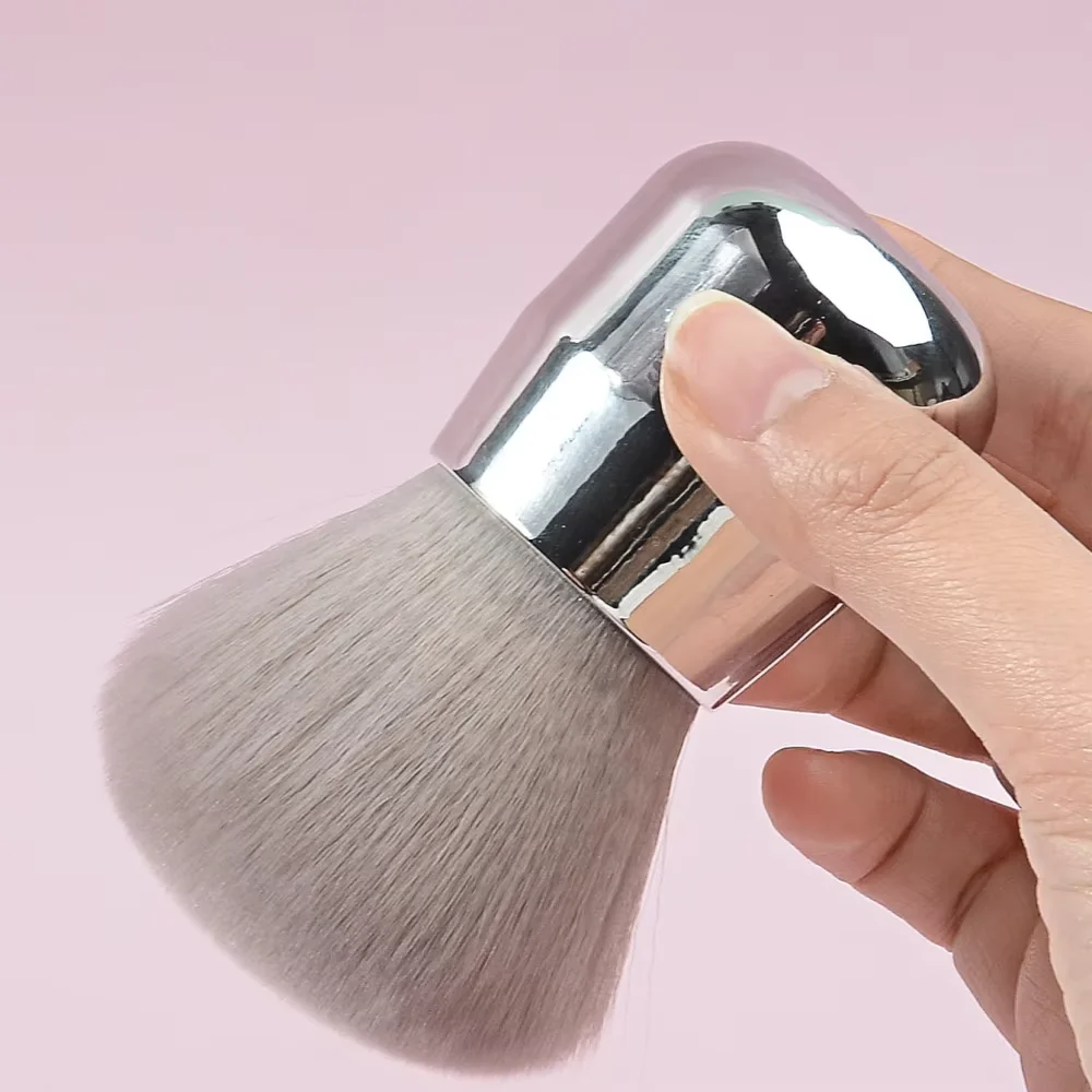 1/3/5 Stück Nagelstaubbürste mit silbernem Griff, große, weiche Bürste zum Reinigen nach der Maniküre, professionelles Nageldesign-Werkzeug für Acrylnägel. – Detail 3