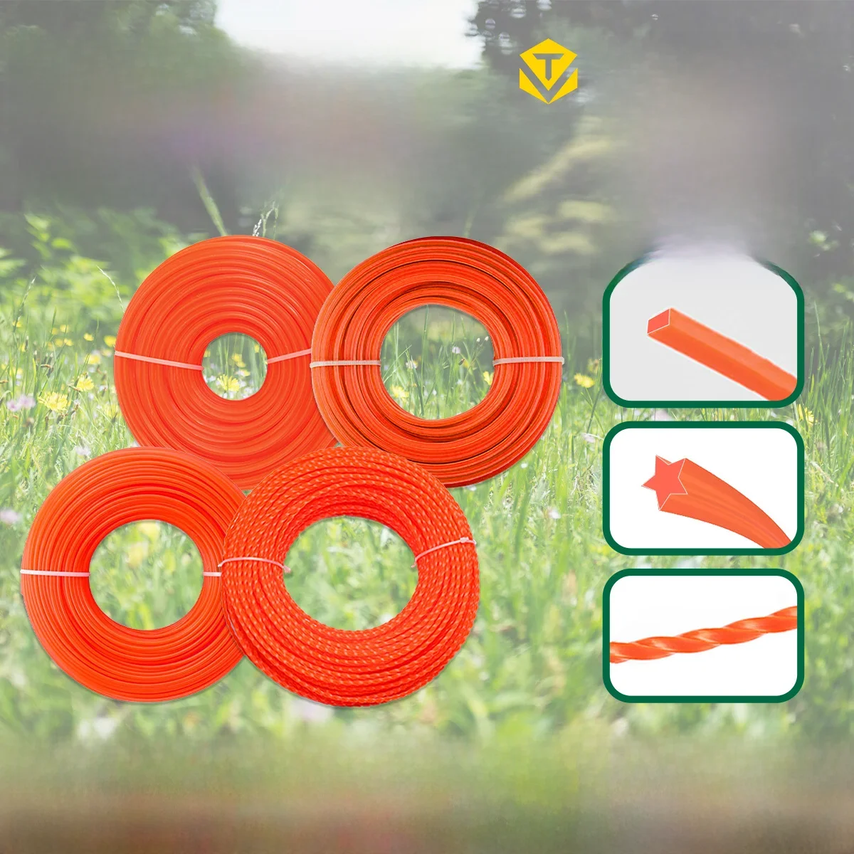 Corde à herbe haute résistance, une variété de spécifications, adaptée à toutes sortes de désherbage, accessoires d'outils électriques de jardin