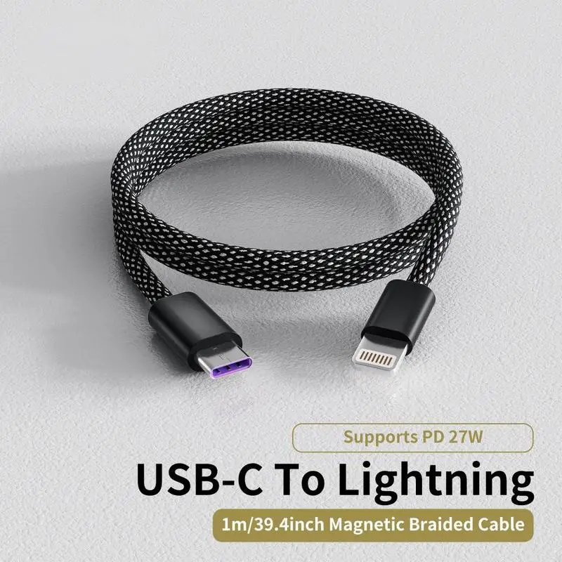 

2 шт. магнитных кабелей для зарядки, с сильным магнитным креплением, без спутывания, саморегулирующийся дизайн для смартфонов