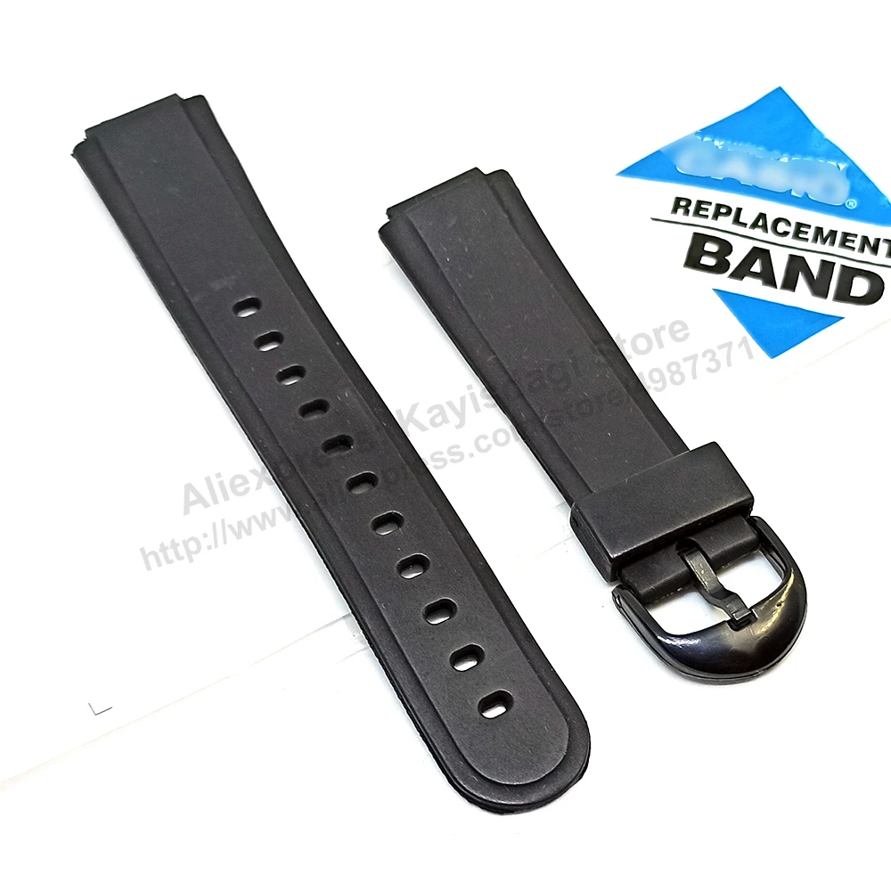 15mm Black Rubber watch band / strap comp. Casio AW-30 ,  AW-33 ,  AW-34 , AW-35 ,  AW-43 ,  AW-51K ,  SWC-03  ,  EB-3008