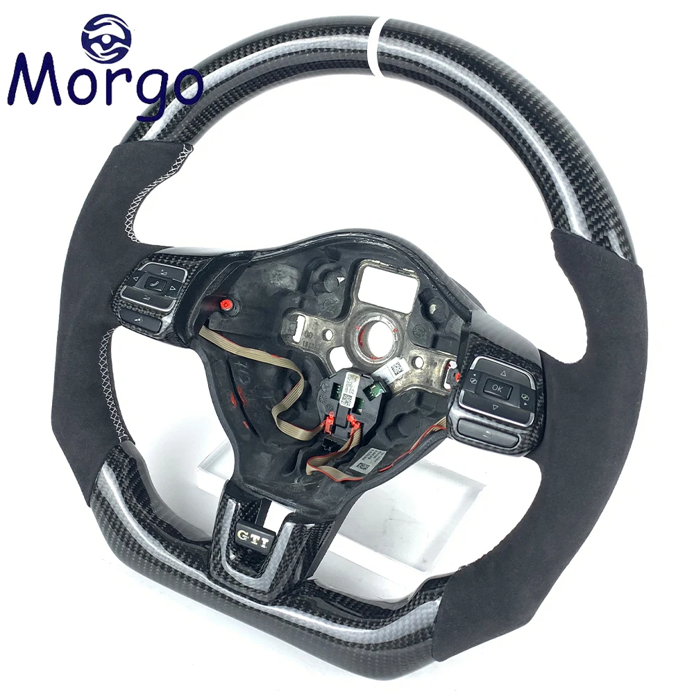 Custom CarbonFiber Steering Wheel For Volkswagen MK6 Steering Wheel For VW golf 6 7 8 R MK6 MK7 MK8 GTT steering Customizable