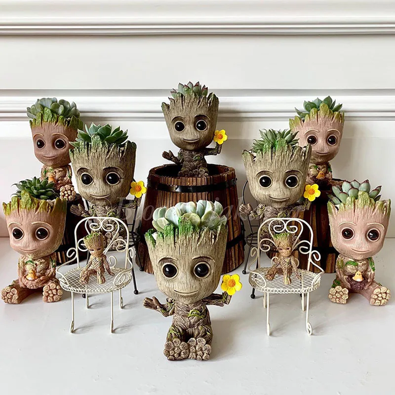 Modern Minimalist Vase Decoration Home Office Storage Pen Case Groot Flower Pots Garden Pots Planters Anime Ornaments Figure