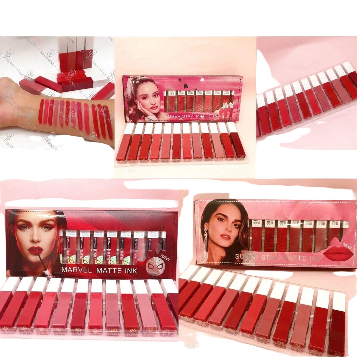 Lipstick Set 12 Pieces of Assorted Lipstick Matte Model Red Tones A0745