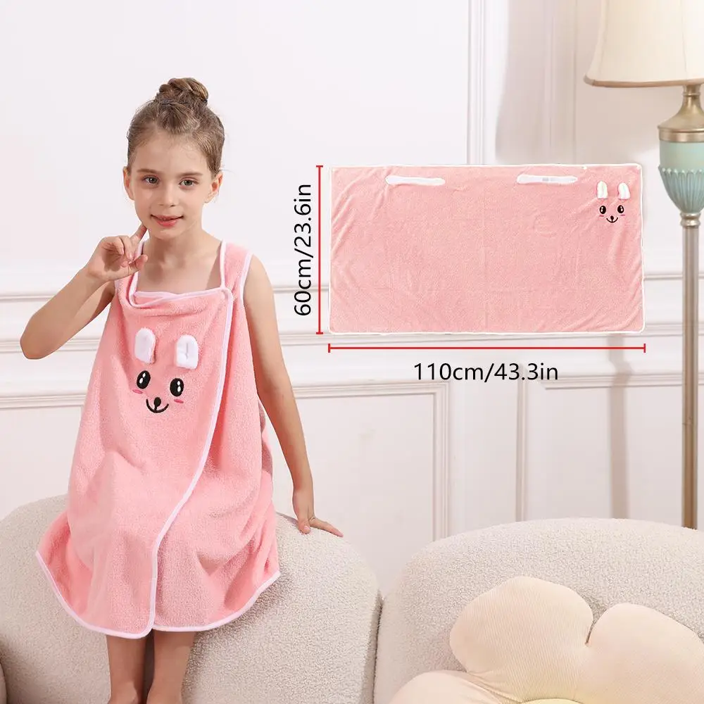 1 Stück Kinder-Badetuchwickel, niedlicher Hasenohren-Baderock aus Mikrofaser für Mädchen im Alter von 6–12 Jahren, ultraweich, saugfähig, hautfreundlich, 250 g/m2 – Detail 3