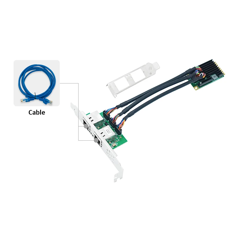 Imagem -03 - Lr-link 2217pt Porta Dupla Mini Pci-express Gigabit Rede Ethernet Placa Rj45 Lan Adaptador 10 100 1000mbps Pci-e Intel I350 Chip