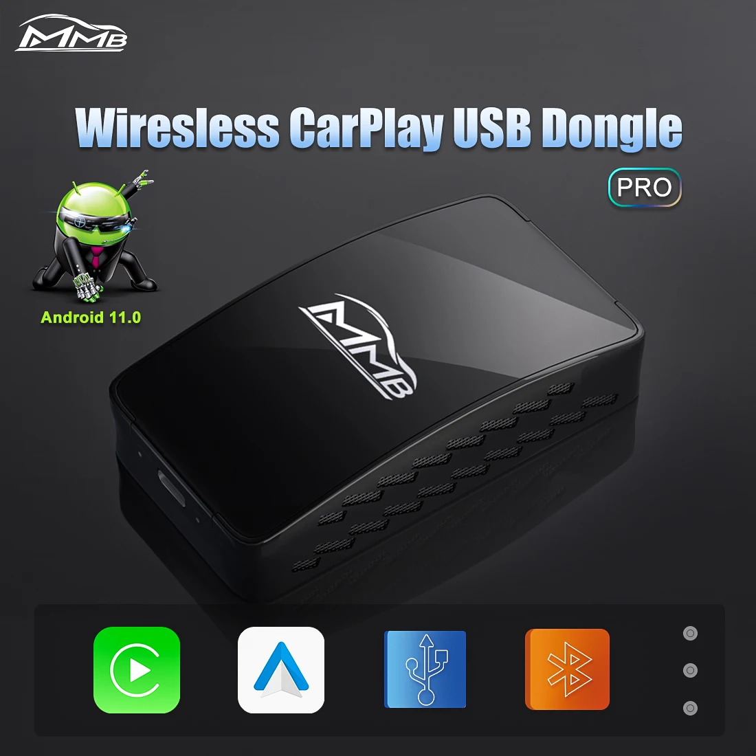 

Portable Wireless Carplay USB Dongle Pro Andriod Auto MMB Carplay Ai Box Support Mirroring TV Screen Car play Adapter (WJUC-3)