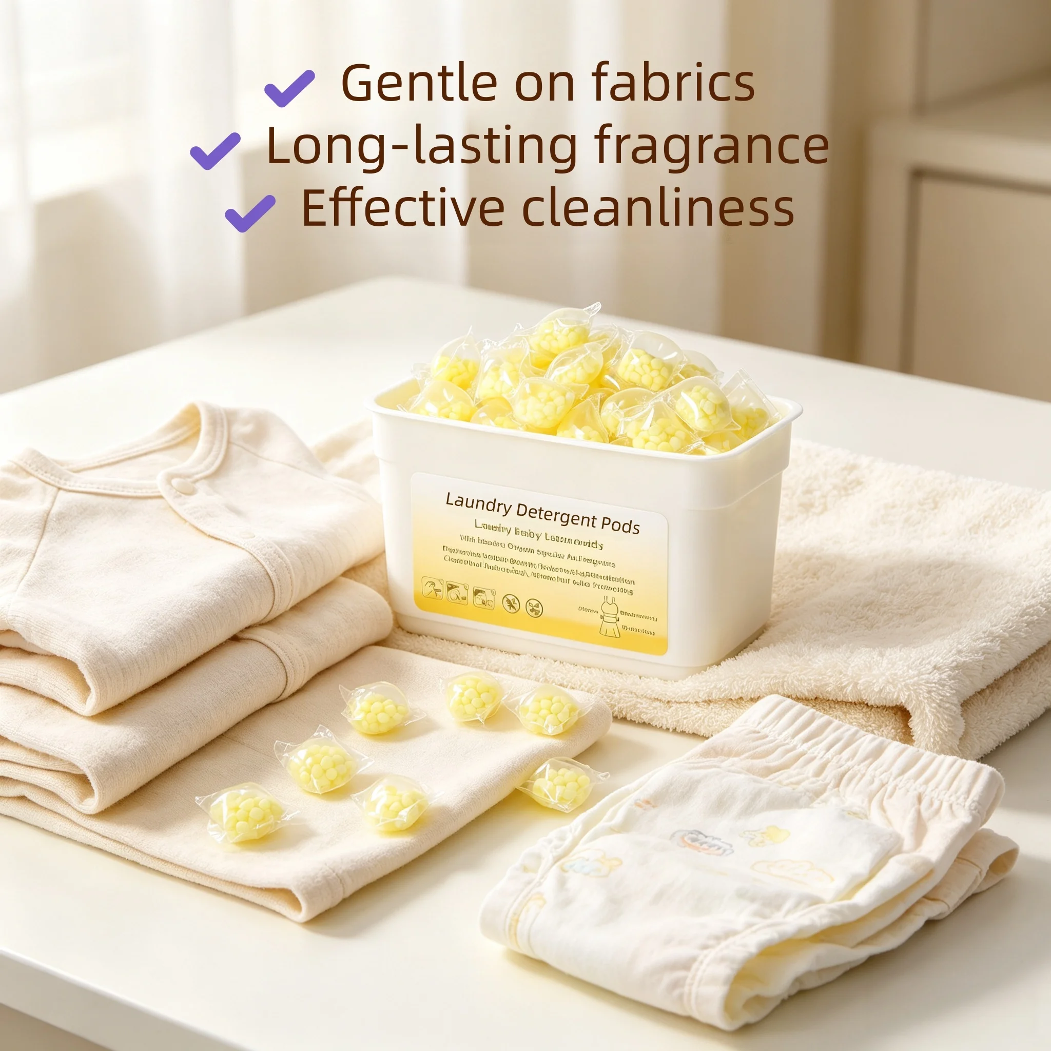 Laundry Scent Booster Beads Water‑Soluble Fragrance Beads, 320g/Box, Long Lasting Scent, Gentle for Baby Sensitive Skin