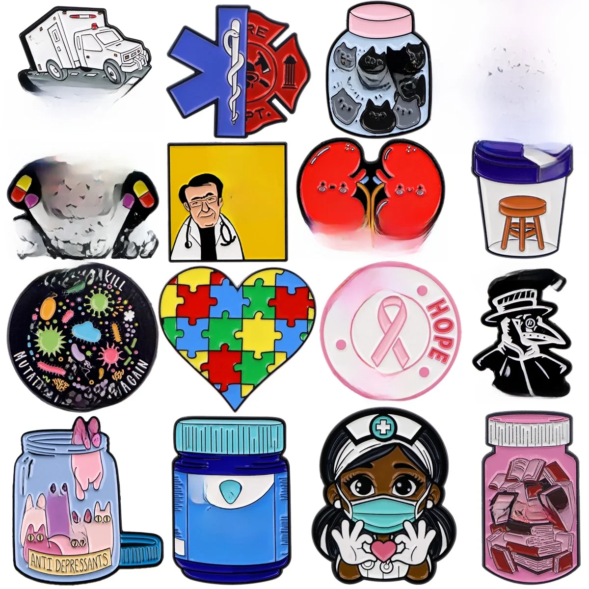Broche de bouteille de médicaments en émail pour la santé mentale, épingles à revers, Badges, accessoires pour vêtements, bijoux médicaux, cadeaux pour infirmières et médecins