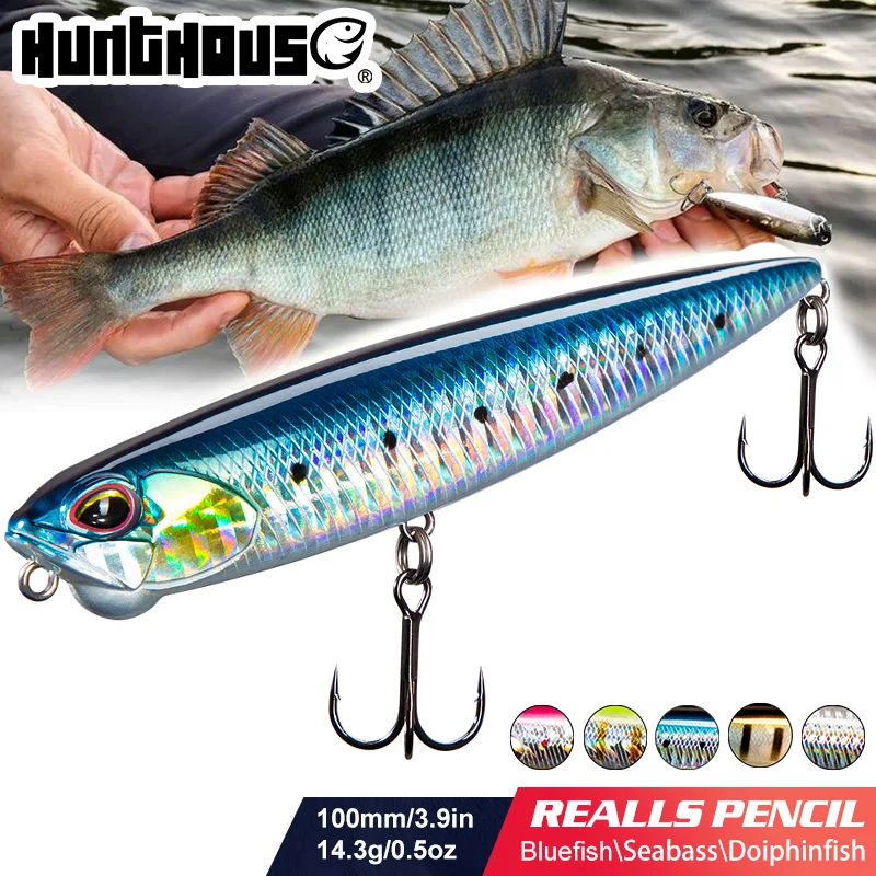 

Hunthouse fishing pencil lure Realis Pencil 100mm/14.5g 65mm/5.5g floating top water Wobbler stick bait for fishing Doiphinfish