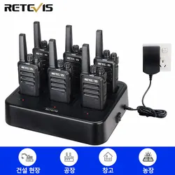 Retevis 6 pcs rt668 walkie talkie langstrecken pmr446 walkie-talkies ptt robustes wiederauf lad bares radio für baustellen fabrik