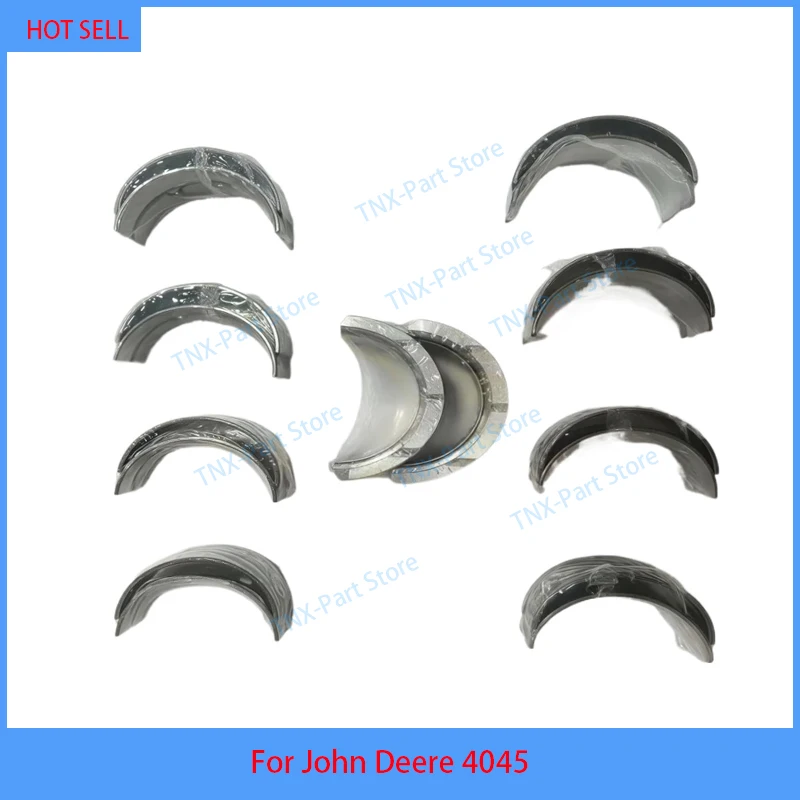For John Deere 4045 Crankshaft Main Bearing Connecting Rod Bearing Set With Thrust Washer Overhaul Rebuild Kit
