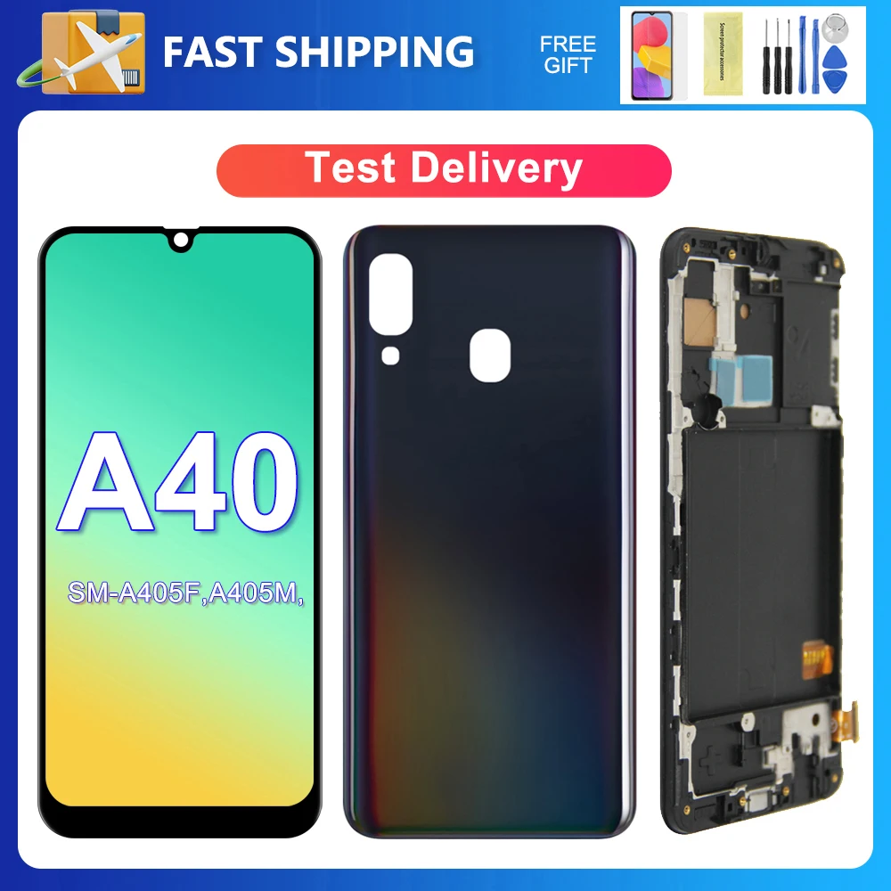 For Samsung A40 Tested A405F A405 A405FM A405S LCD Display Touch Screen Digitizer Assembly Replacement