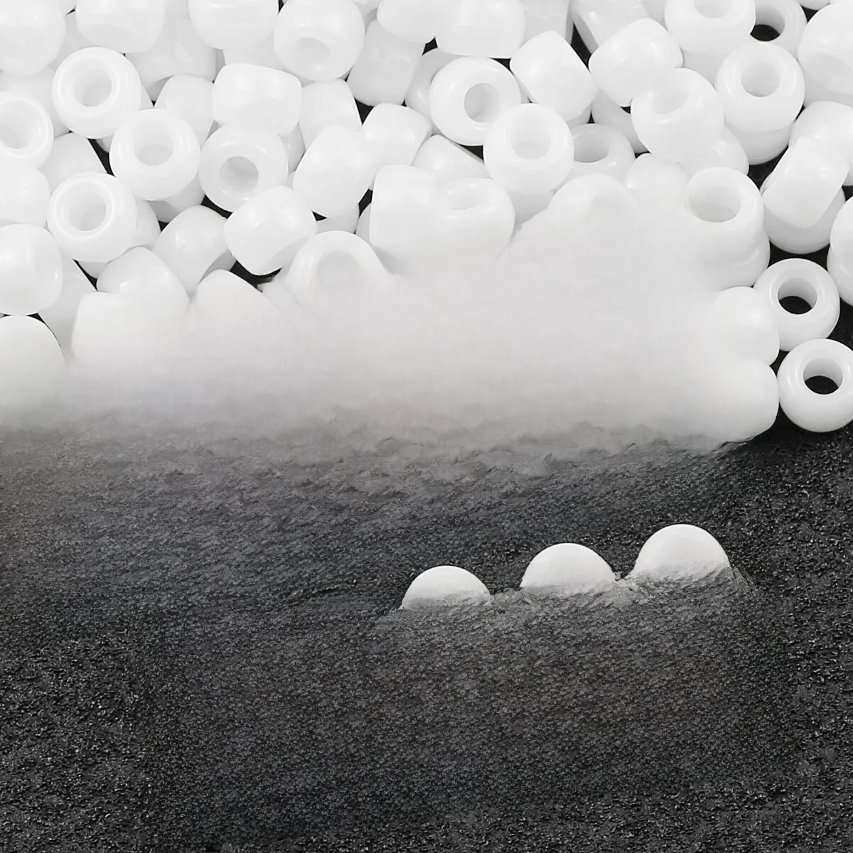 Perles de poney blanches acryliques à grand trou, collier de bijoux à bricoler soi-même, perles de cheveux, tresses pour bracelets de bateau chia, kit exécutif, 200 pièces, 1000 pièces, 6x9mm