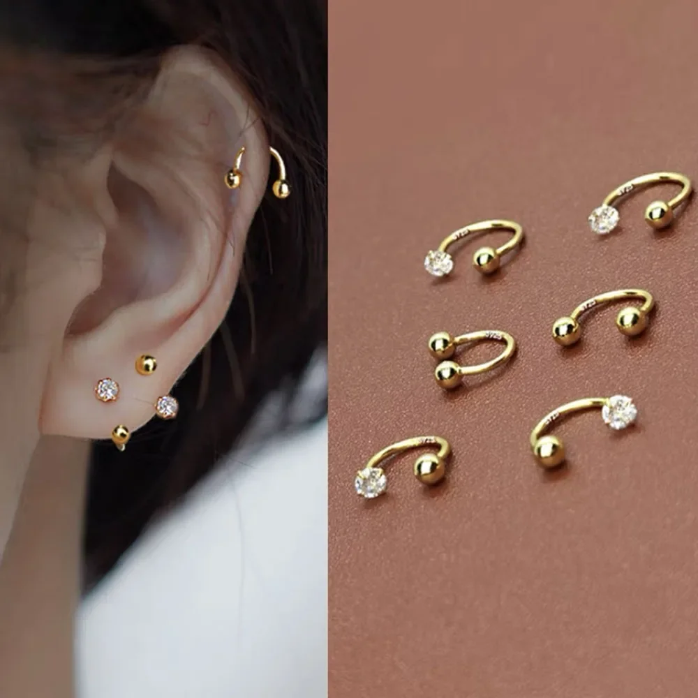 1 szt. Kolczyk do nosa w kształcie podkowy ze stali nierdzewnej, kolczyki do tragus, chrząstki, helisy, kolczyki do concha, rook, daith, kolczyki do lobu, biżuteria do piercingu — zdjęcie 2