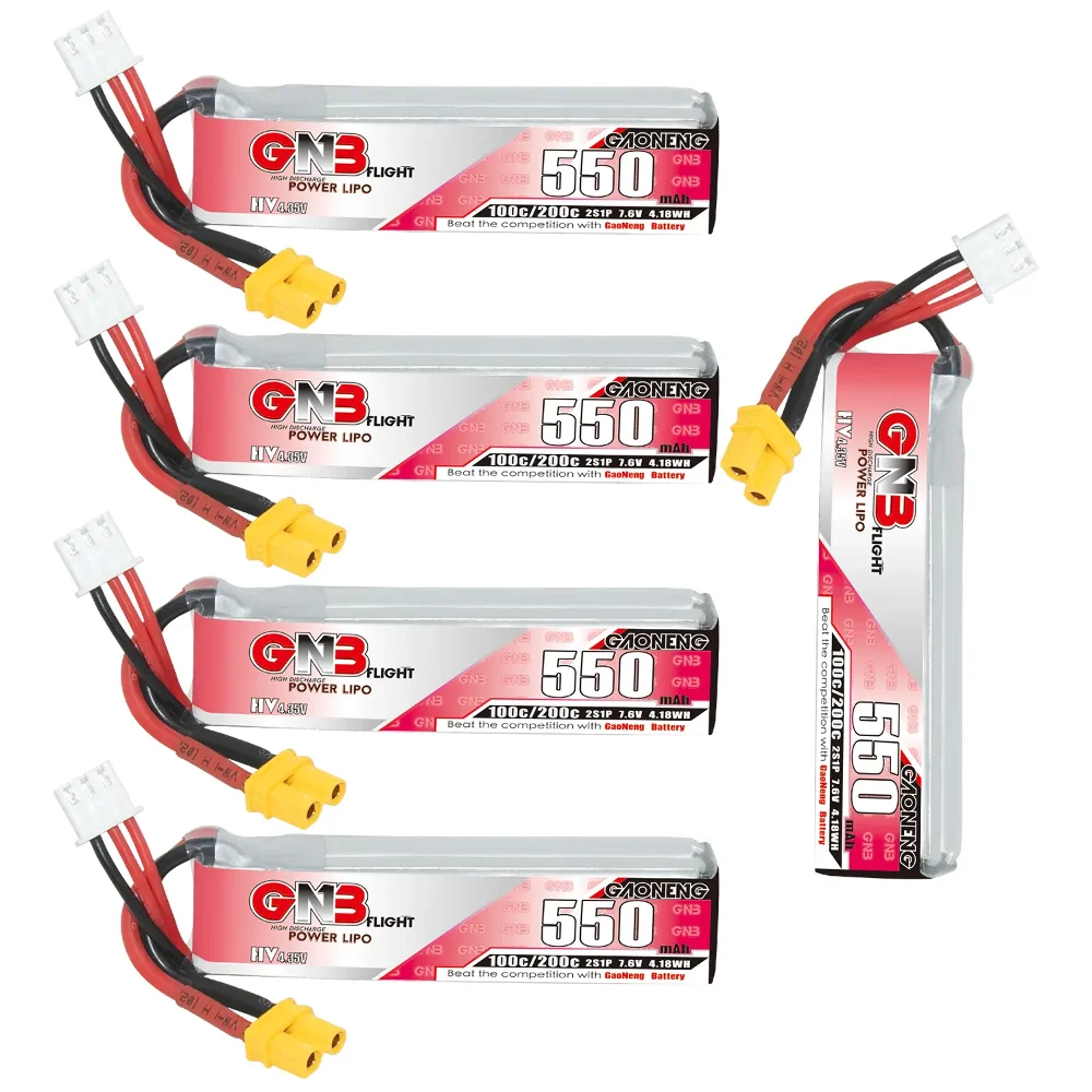 GNB 2S 7,6 V 550 mAh 100C/200C HV Lipo Batterie Für Happymodel FPV Racing Cine Whoop BetaFPV RC Drone Mit XT30U-F Stecker