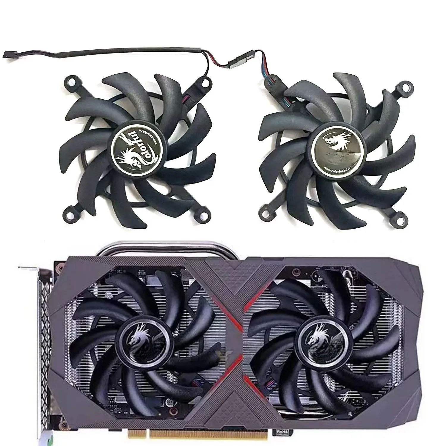 Nowy wentylator 85MM 4PIN RTX 2060 2060 Super GPU do kolorowego chłodzenia kart graficznych GeForce RTX2060 GTX 1660 TI 1660 — zdjęcie 2