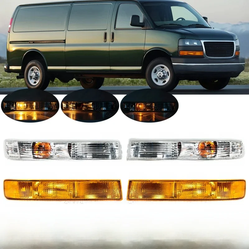 Voor Chevrolet Express Gmc Savana Van 2003-2014/2023 2 Stuks Auto Voorbumper Richtingaanwijzer Licht Lamp Mistlicht Gm2521188 Gm2520188 - afbeelding 2