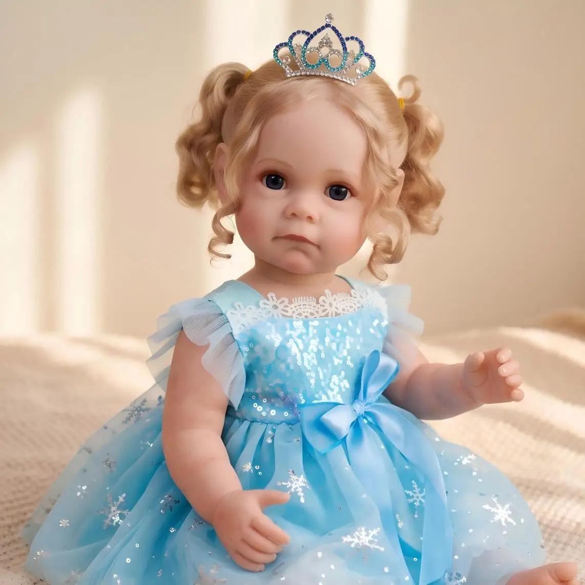 22 Zoll/55 cm realistische Babypuppe: Prinzessin mit langen Haaren, perfektes Geburtstagsgeschenk für kleine Kinder! Weihnachts-/Halloween-Geschenke, Halloween-/Erntedank-/Weihnachtsgeschenke,
