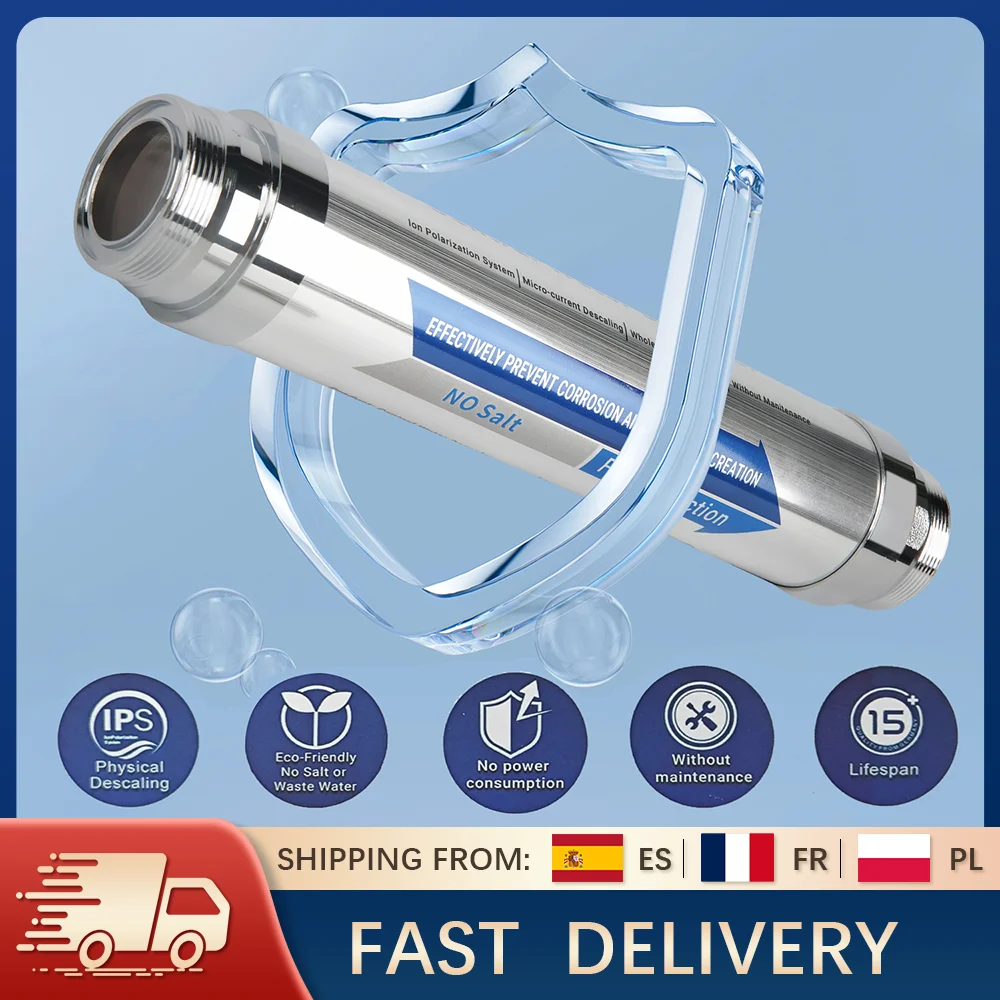 Système de détartrant adoucisseur d'eau sans sel pour toute la maison, filtre inhibiteur d'échelle, Anti-Corrosion au calcaire, traitement de l'eau dure 4T/H