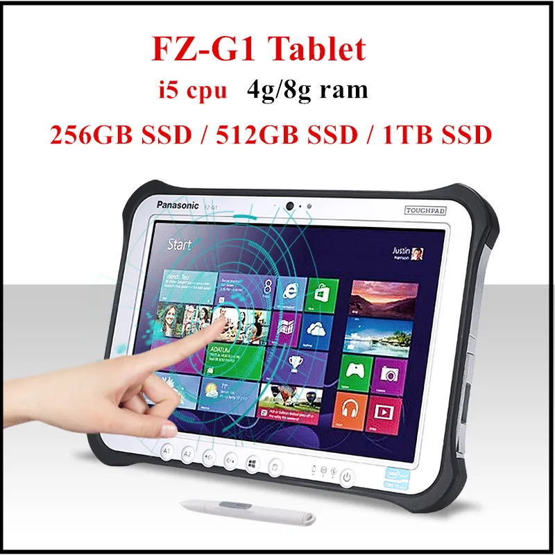 2023 High Quality For panasonic FZ-G1 Tablet used Military Rugge Diagnostic PC with I5 cpu 8g ram with 512GB SSD with pen