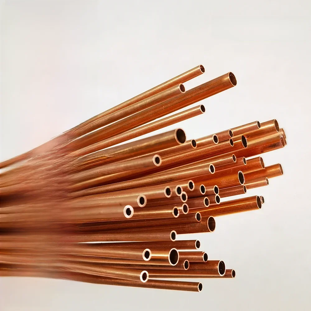 Tube en cuivre OD1.5-16mm longueur 300 500mm tuyau rond en alliage de cuivre droit cuivre rouge épaisseur précise 0.2-2