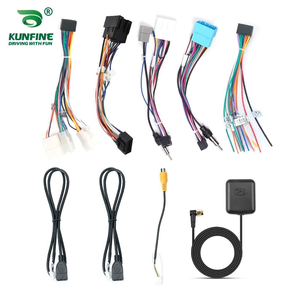 Uniwersalny kabel zasilający do radia samochodowego ISO Toyota Nissan Suzuki 4Pin 6Pin Kabel USB Mikrofon zewnętrzny Antena GPS