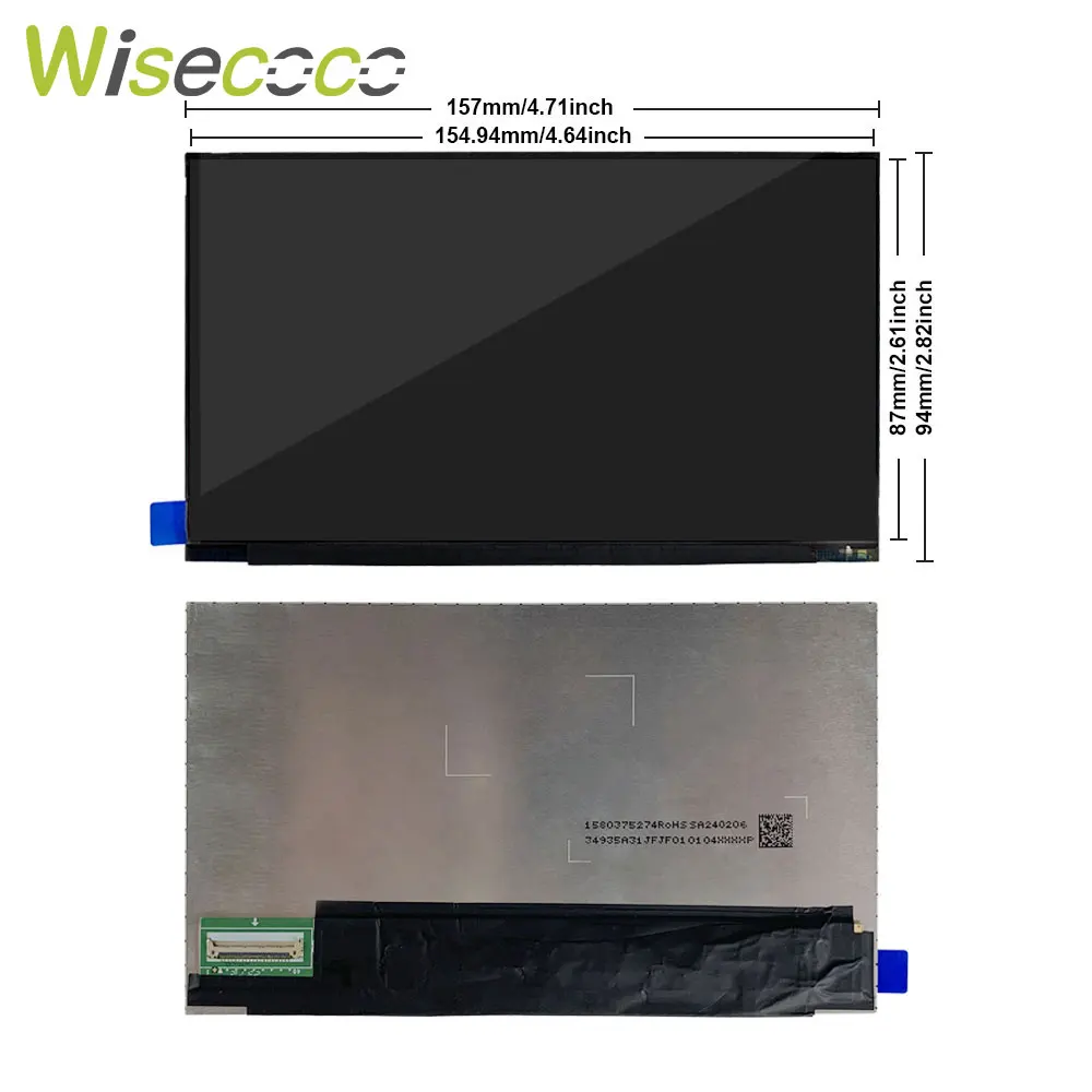 Wisecoco 7 Polegada 120hz tela lcd fhd 1920x1080 ips display console de jogos para raspberry pi pc portátil câmera tv box 60hz 500nits