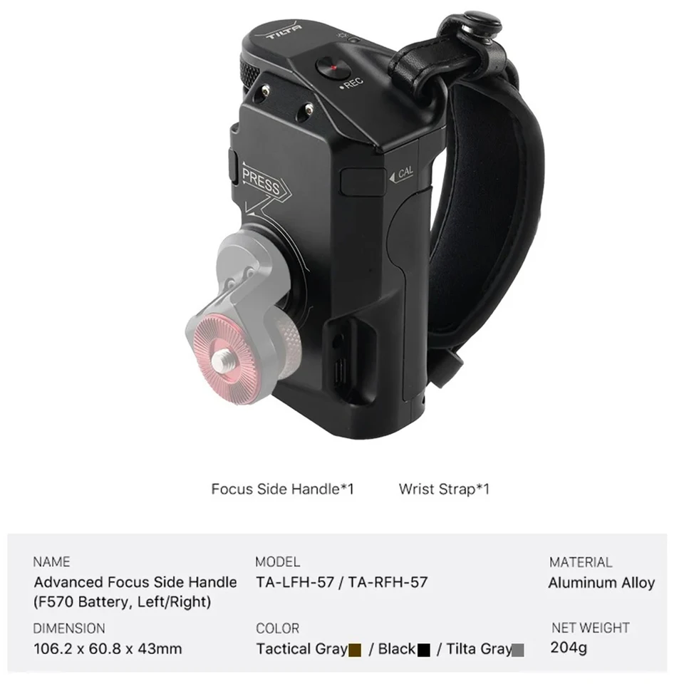 TILTA TA-LFH Advanced Left Side Focus Handle for Tiltaing Camera