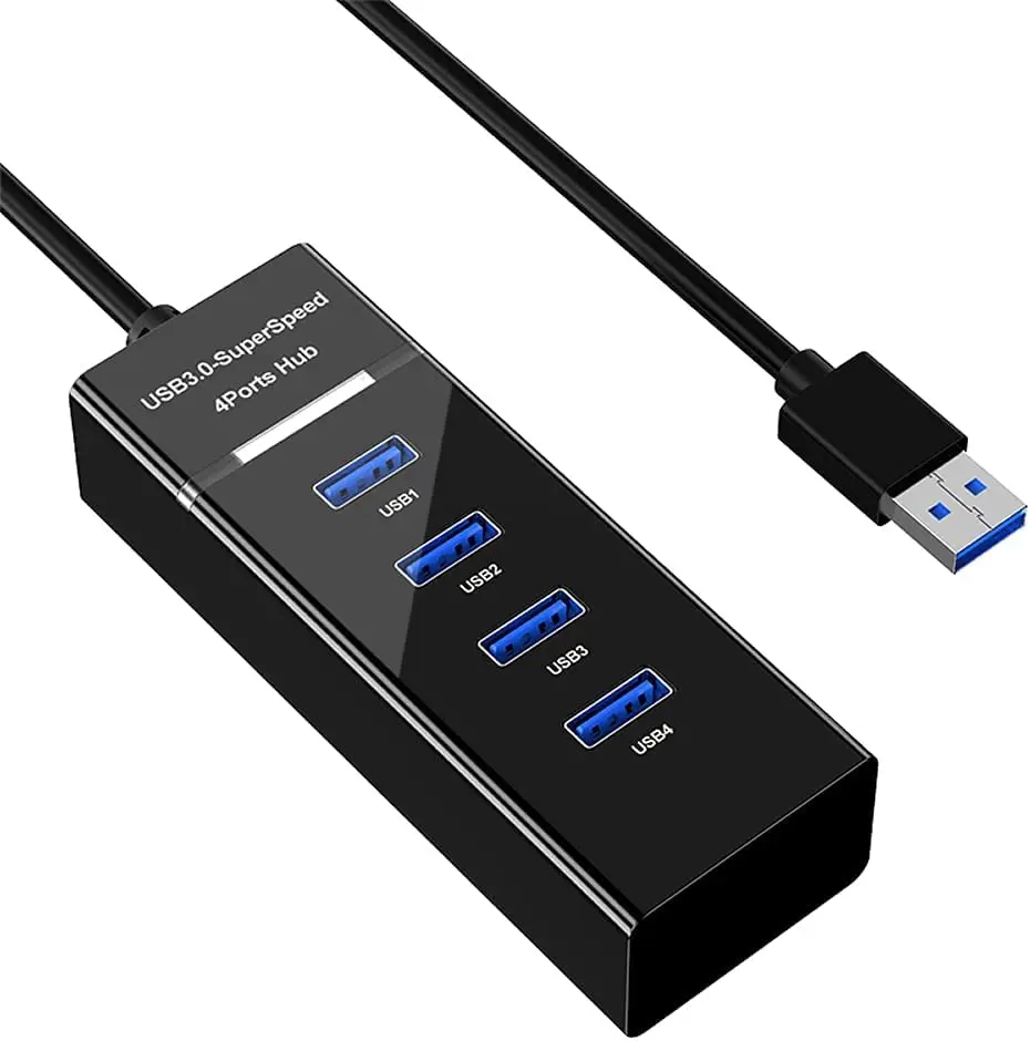 USB Hub 4 Port USB Hub Extender 2.0 3.0 Fast Speed Splitter Adapter Power 4 In 1 Docking Station USB Cable Computer PC