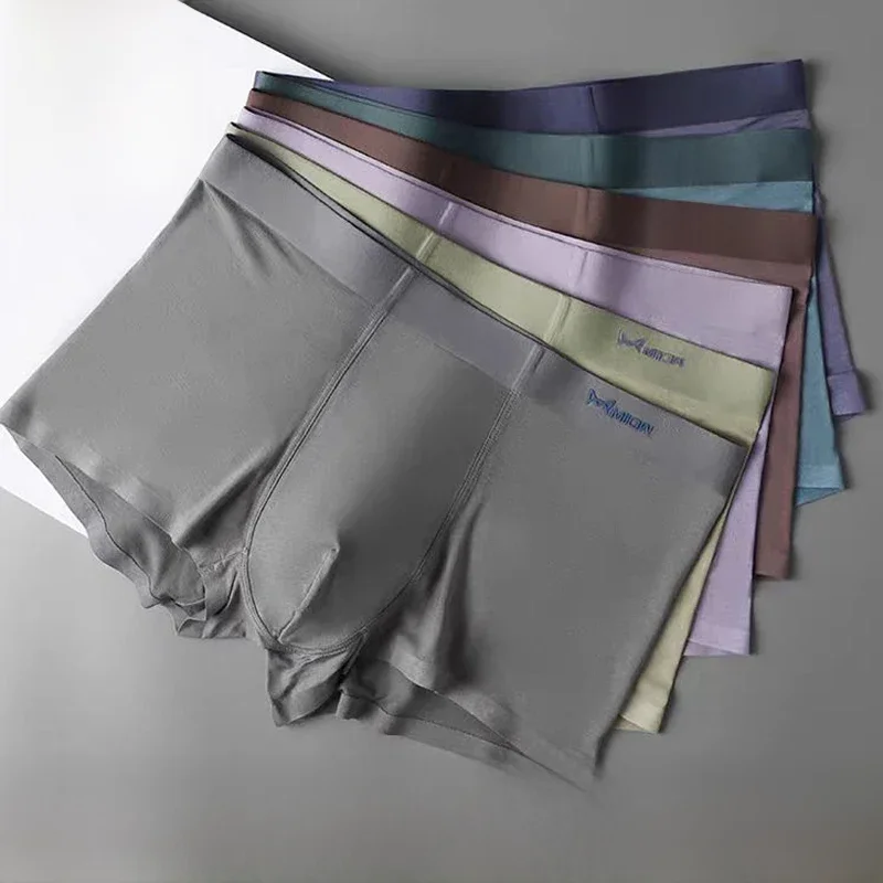 MiiOW 3Pcs Modal Männer Unterwäsche Boxer Graphene Antibakterielle Stamm Sommer Eis Seide Atmungsaktive Schlüpfer der Männer Mann Boxer briefs