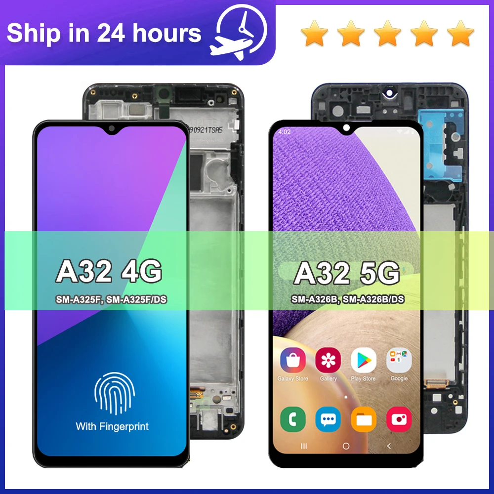 

AMOLED для Samsung A32 4G, ЖК-дисплей, дисплей, сенсорный экран, Замена для Samsung A32, телефон, дисплей A326