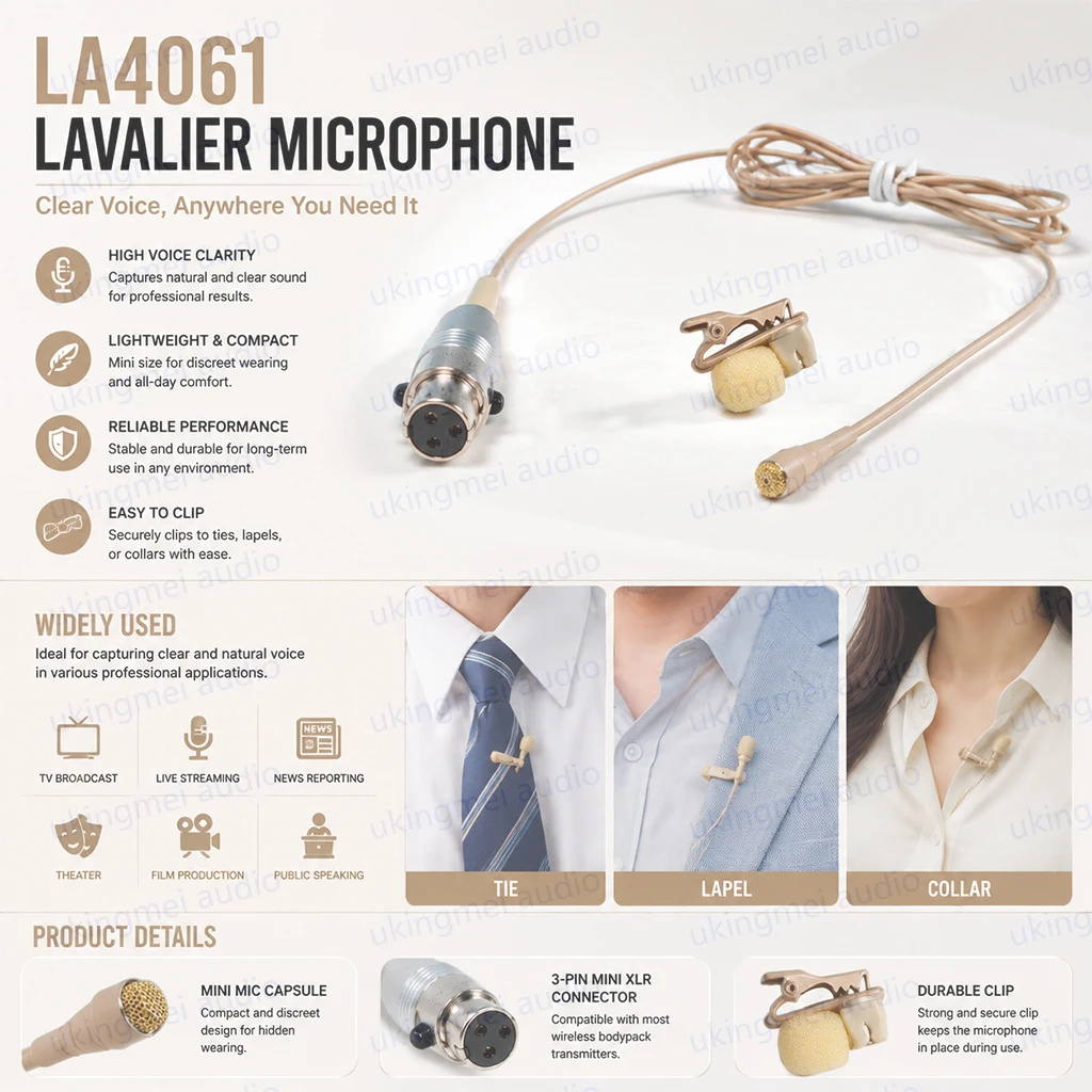 D Screet 4061 Miniature Omnidirectional Microphone High SPL Miniatures for Use on Loud Sound Sources Instruments and Human Voice