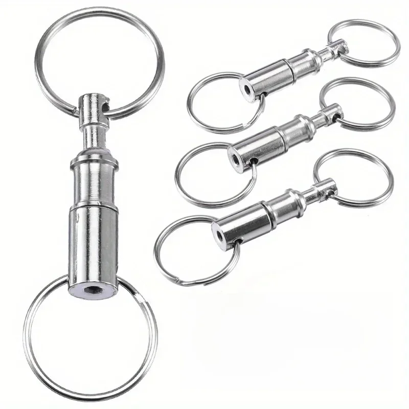 3 stuks snelle demontage sleutelhanger afneembare dubbele ring sleutelhanger hangende knop vrouwelijke sleutelhanger - afbeelding 2
