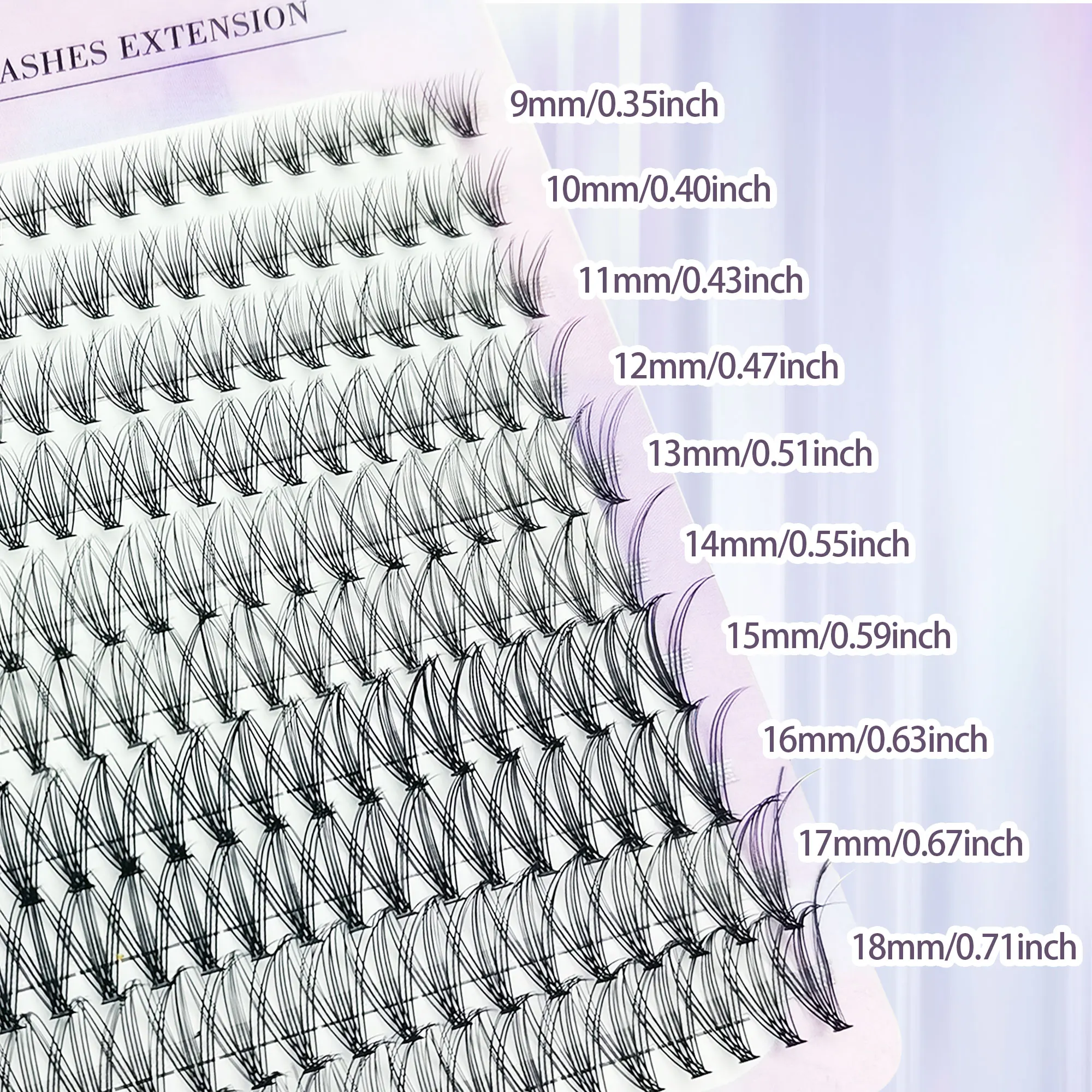 200 clusters de cílios finos DIY - onda C/D, 8-16 mm, fofos e naturais, adequados para iniciantes, adequados para viagens/casamento