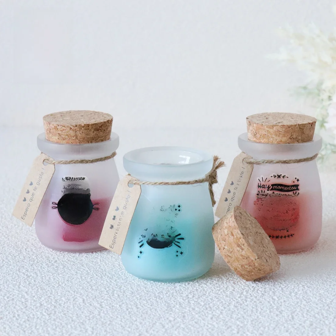 Velas cénicas com fases, Comunhão Decor, Idéias do casamento, Presentes de batismo, Decoração de