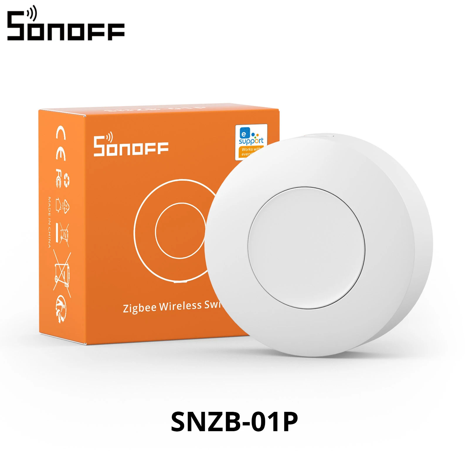 SONOFF SNZB-01P Zigbee Slimme Draadloze Schakelaar Slimme Scene via eWeLink Tweerichtingsbesturing met TX Ultimate Wandcontactdoos NSPanel Pro