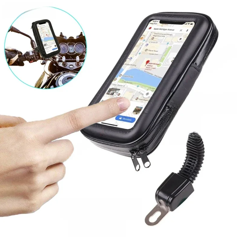 AliExpress Universal Motorcycle Phone Holder for Samsung iphone Moto Bicycle Mobile Stand Support Scooter Cover Waterproof Phone Bag Case