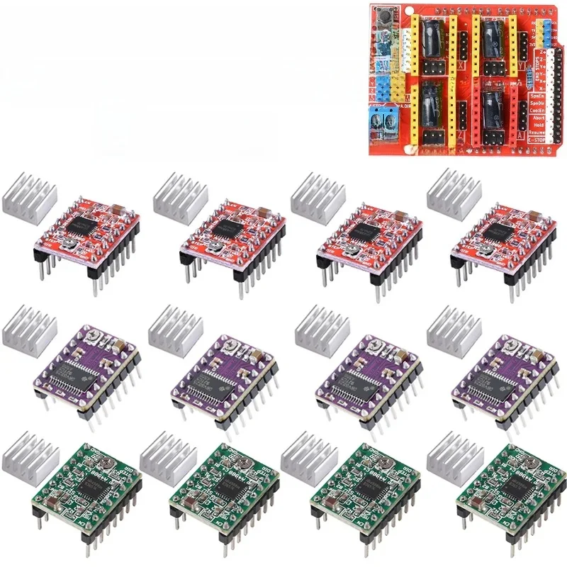 Części do drukarek 3D A4988 DRV8825 Sterownik silnika krokowego z radiatorem do SKR V1.3 1.4 GTR V1.0 RAMPS 1.4 1.6 MKS GEN board — zdjęcie produktu 7