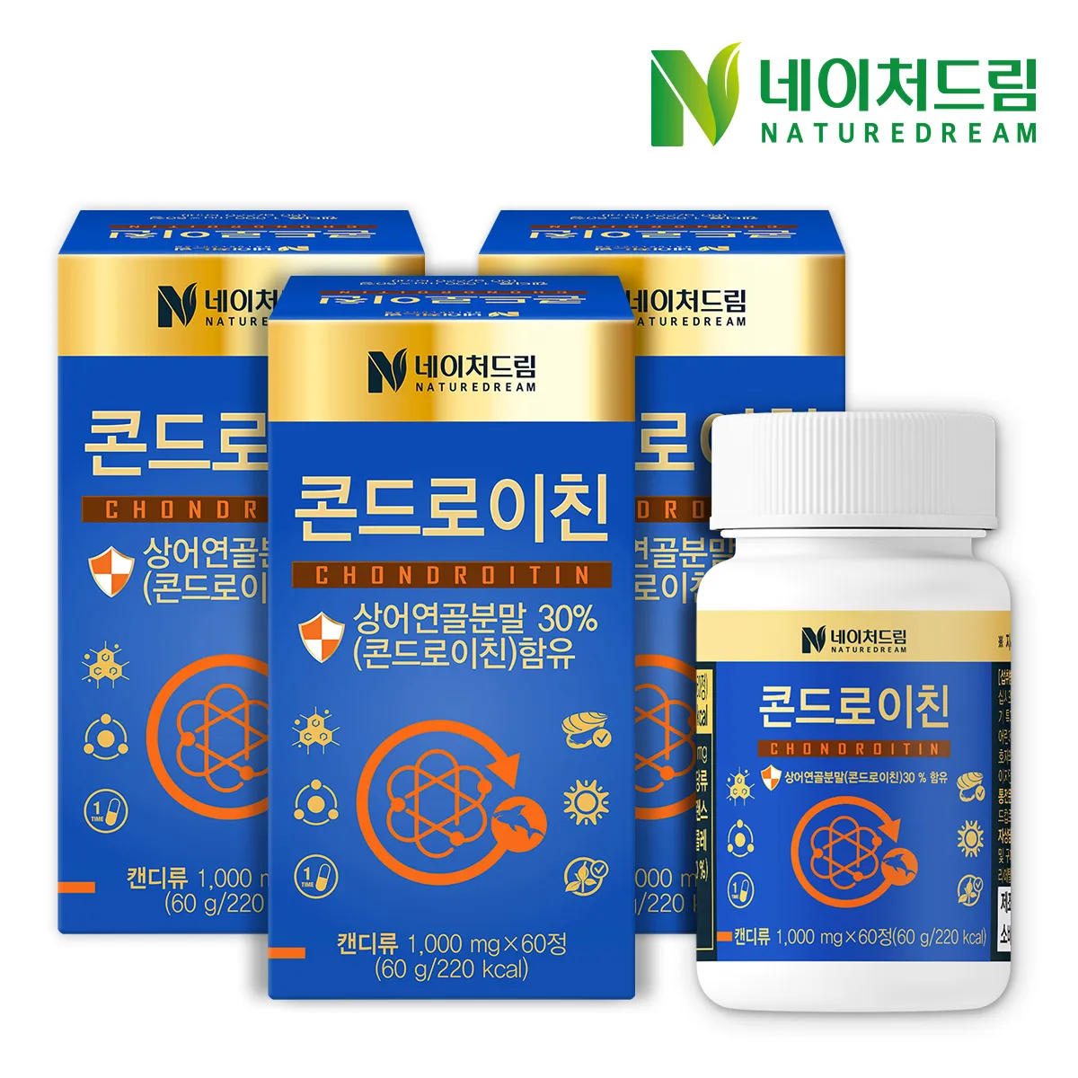 Nature Dream Chondriy Fin-joint cartilage health 1,000mg x 60 tablets x 3 boxes